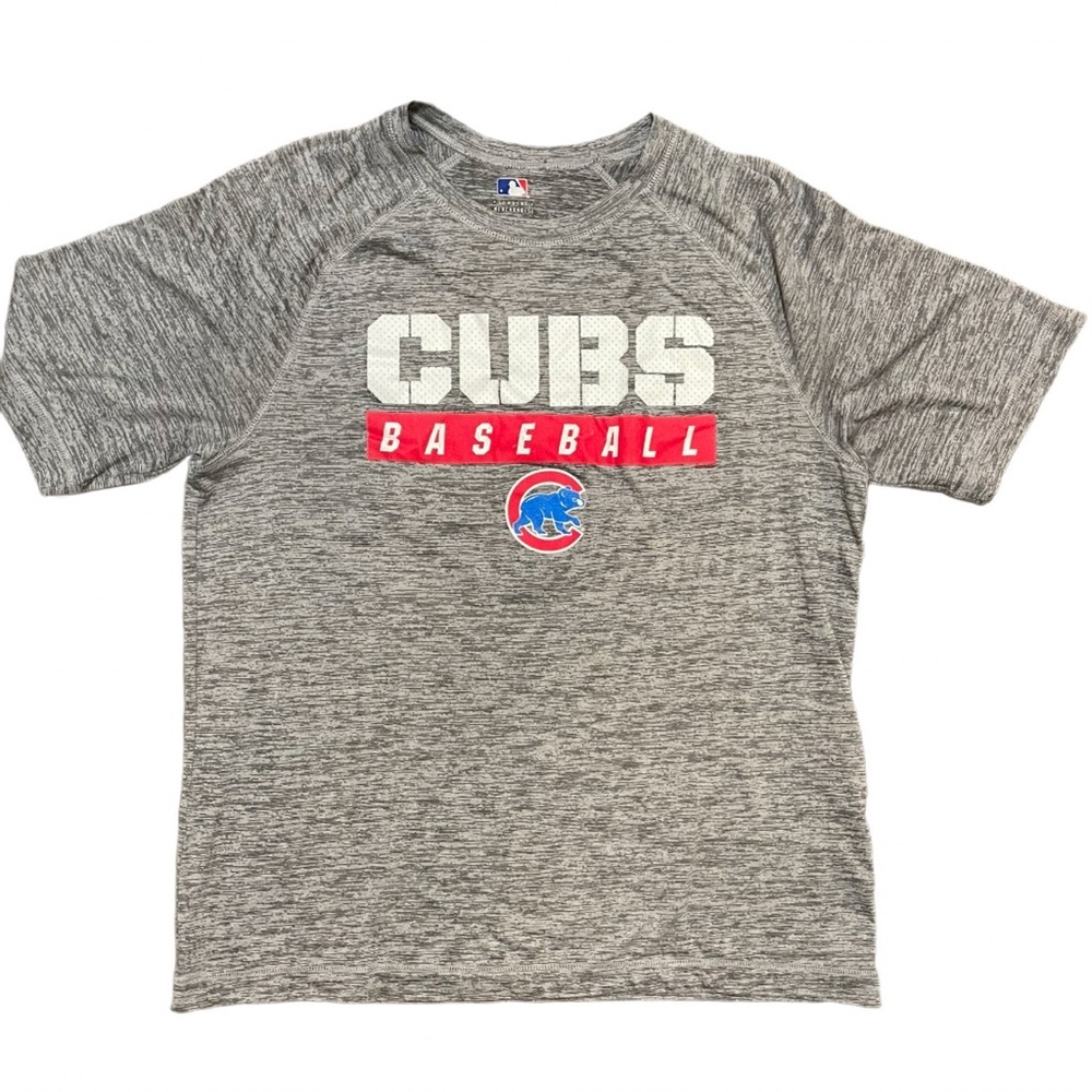 MLB Genuine Merchandise Chicago Cubs Polyester Baseball Tee Gray Men's M